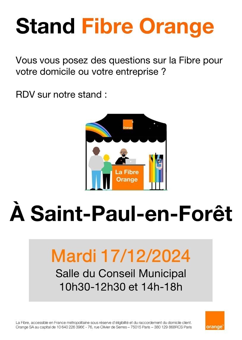 Stand Fibre Orange le 17/12/2024 en mairie